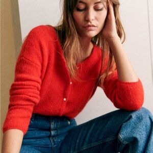 Sezane Gaspard cardigan red